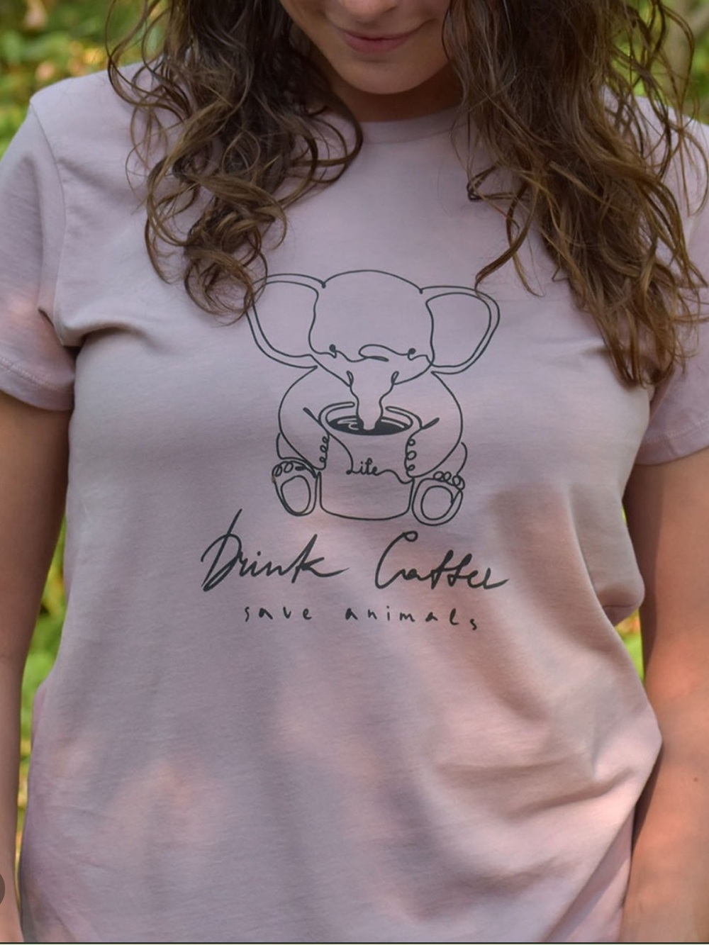 100% Pima Cotton Project Life Drink Coffee Save Animals Tee Made in Peru